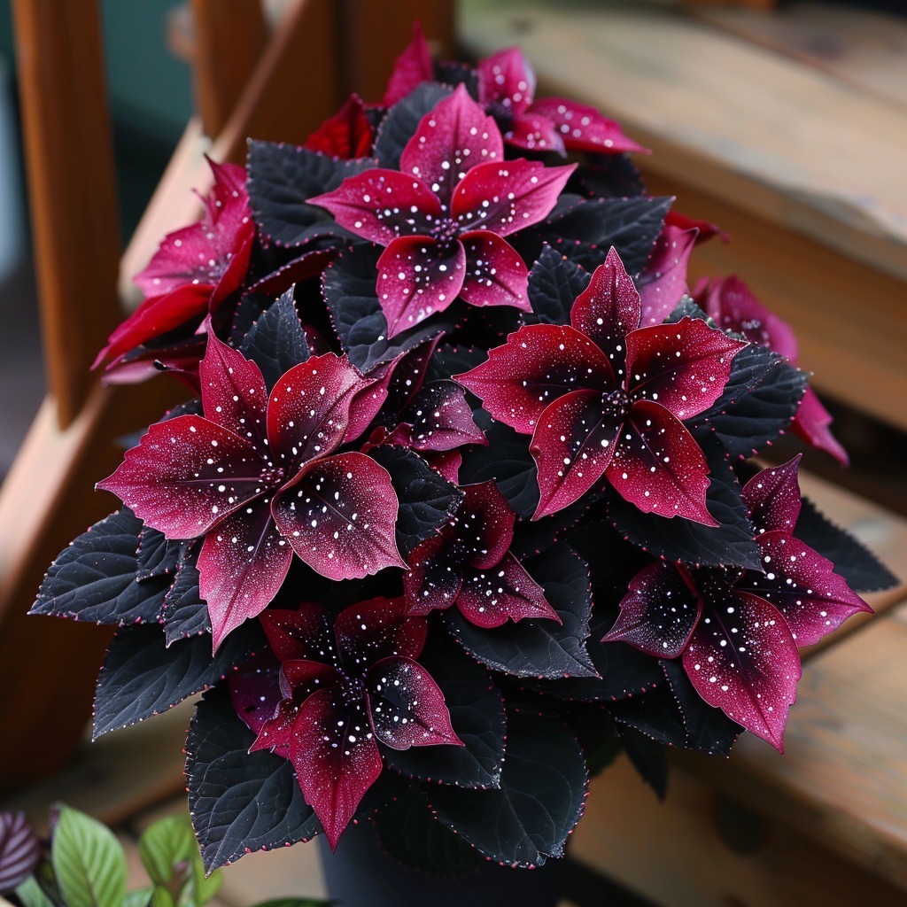 A masterpiece of nature with stars in shades of red and black