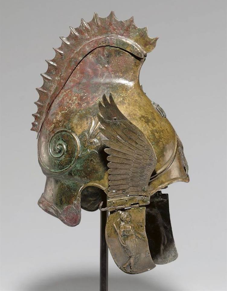 Bronze winged helmet of Phrygian-Chalcidian. Greece, 4th c.BC. (752x960) : r/ArtefactPorn