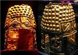 Ancient Dacian Gold Helmet With Piercing Evil Eyes - MessageToEagle.com