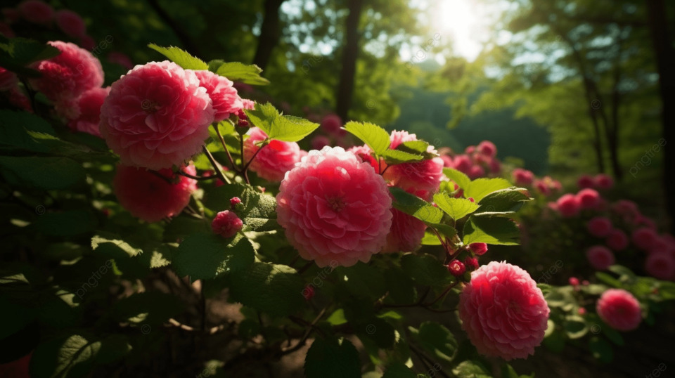 Pink Roses In The Forest With Sunlight Shining Down Onto Them Background,  Ayame Blooming Elegantly To Color Early Summer, Hd Photography Photo,  Flower Background Image And Wallpaper for Free Download