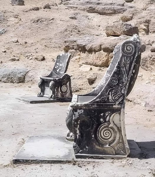 The 2,000-Year-Old Marble Thrones at the Ancient Theatre of Amphiareion in Oropos, Greece